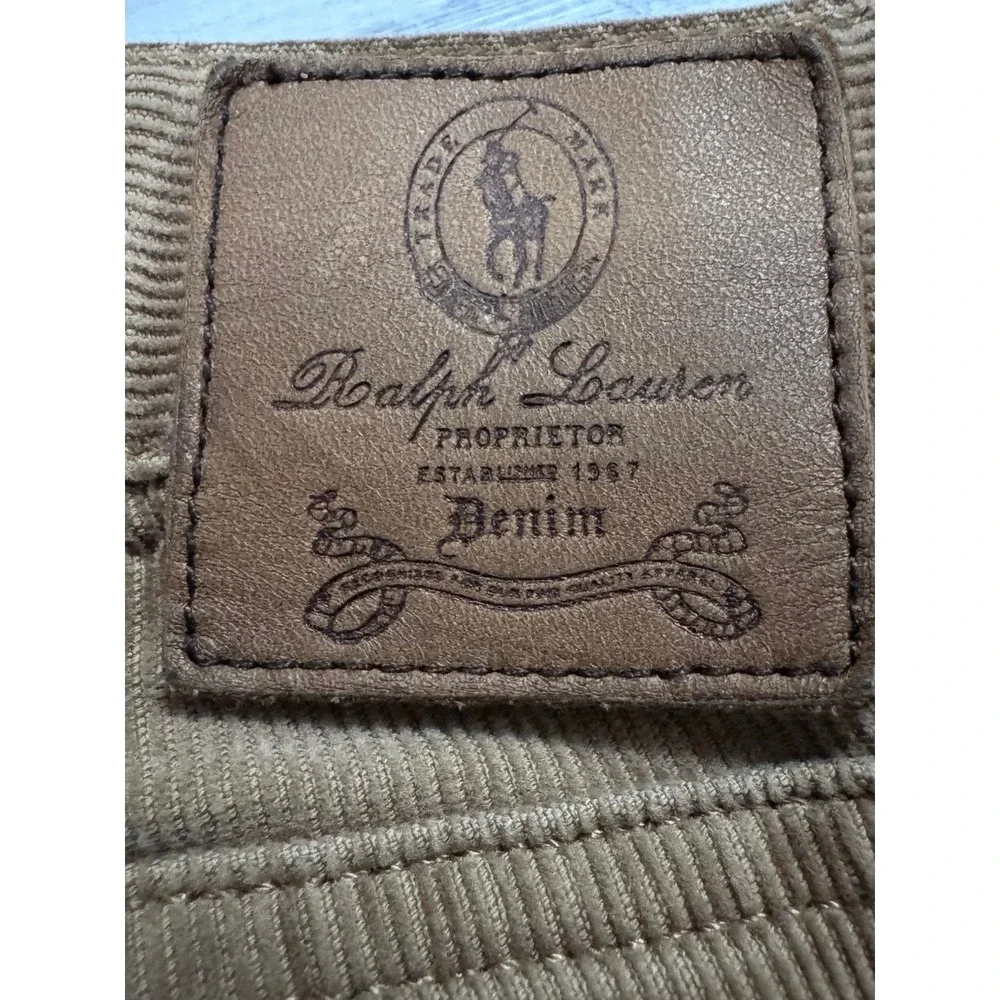 Ralph Lauren VTG Corduroy Pants Men 31x30 Tan Slim Straight Stretch Tan 5-Pocket